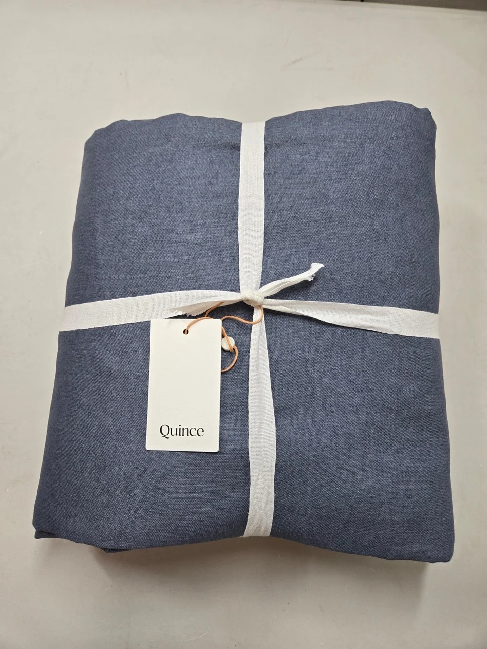NWT QUINCE Set Of 2 48x96 European Linen True Blackout Curtains Chambray 9117